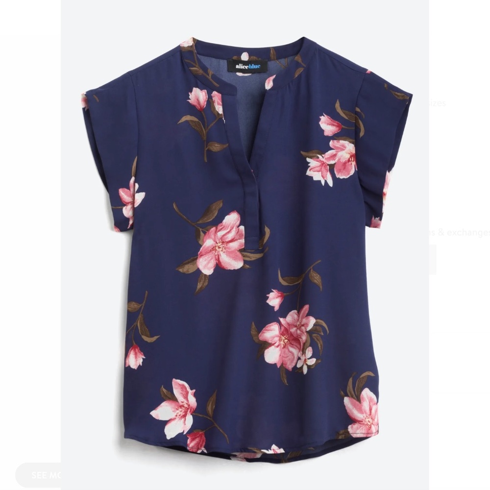 ALICE BLUE - Jordon Split Neck Blouse [Stich Fix]